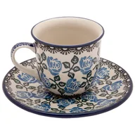 Filiżanki - Filiżanka Do Herbaty Kawy 180 Ml Ze Spodkiem - Ceramika Artystyczna Bolesławiec - miniaturka - grafika 1