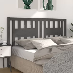 Lumarko Wezgłowie łóżka, szare, 166x4x100 cm, lite drewno sosnowe - Inne meble do sypialni - miniaturka - grafika 1