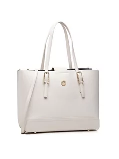 Torebki damskie - Tommy Hilfiger Torebka Honey Med Tote AW0AW09657 Beżowy 00 - grafika 1