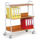 Wózki magazynowe - B2B Partner Wózek biurowy na segregatory, półki, czereśnia 3626 - miniaturka - grafika 1