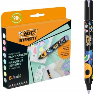 Markery akrylowe Intensity Pastel Paint mix 8szt - BIC - Markery do tablic - miniaturka - grafika 1