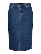 Spódnice - VERO MODA Damska spódnica Vmline Blk Denim Skirt Rock, niebieski (medium blue denim), XS - miniaturka - grafika 1