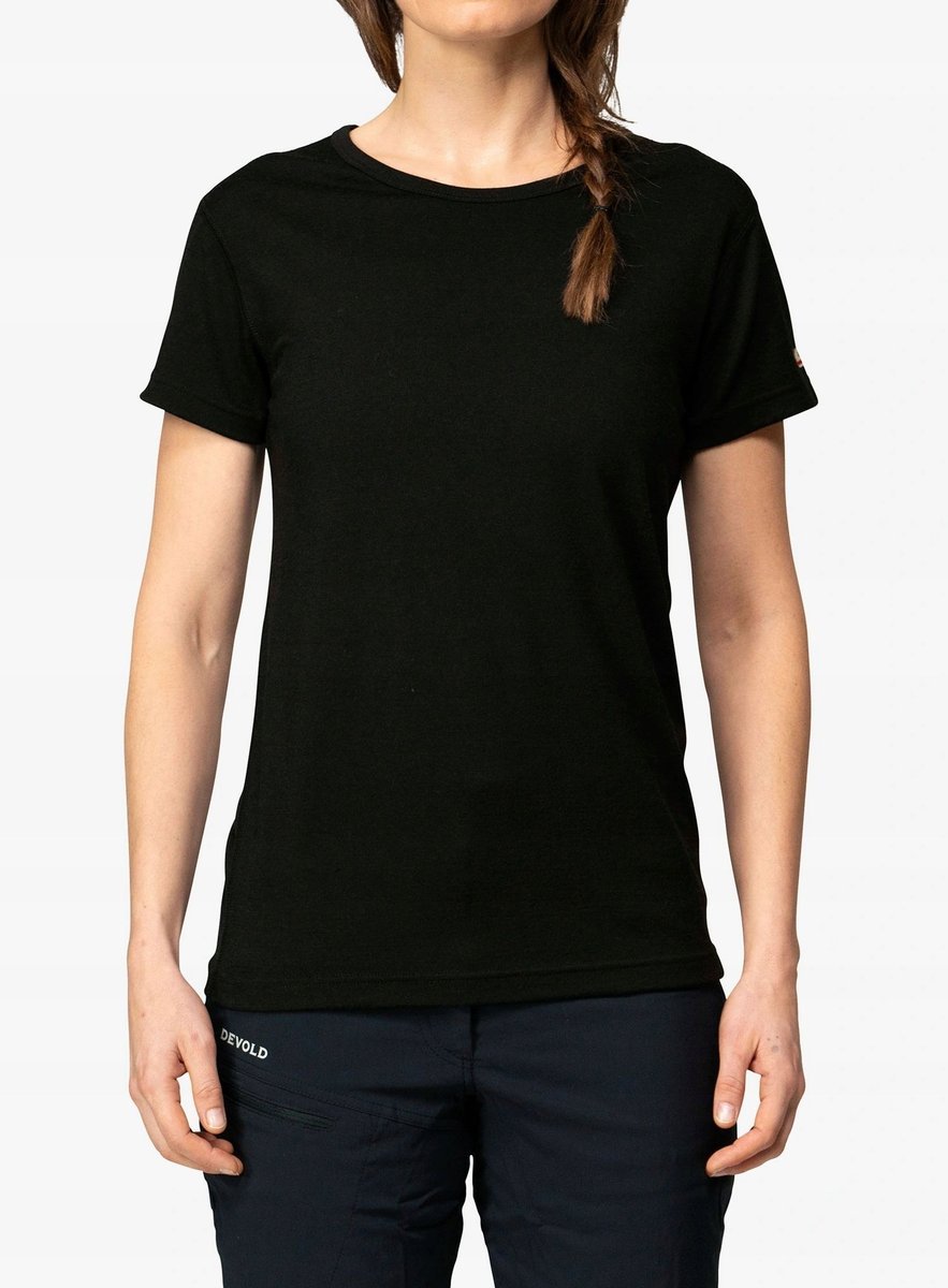 Koszulka termoaktywna damska Devold Breeze Plus Merino 200 T-Shirt - czarna, rozmiar M