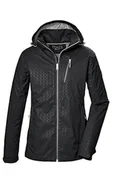 Kurtki damskie - killtec KOS 121 WMN SFTSHLL JCKT GRPHIC kurtka damska typu softshell z odpinanym kapturem, czarna, 50, 42852-000 - miniaturka - grafika 1