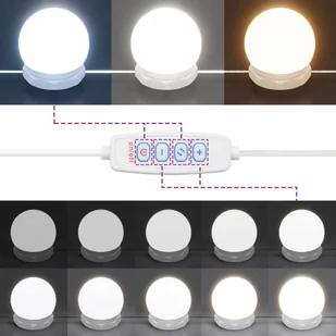 Toaletka z oświetleniem LED, biała, 96x40x142 cm  Lumarko! - Toaletki - miniaturka - grafika 13
