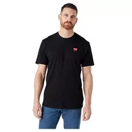 Koszulki męskie - Wrangler Męski t-shirt Sign Off Tee, czarny, L - miniaturka - grafika 1