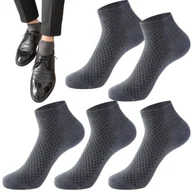 Skarpetki męskie - 5x męskie skarpetki stopki bawełniane z aktywnym węglem – świeżość i wygoda- Navy blue - miniaturka - grafika 1