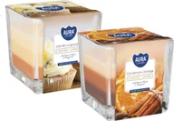 Świece - ZESTAW Świeca zapachowa w szkle trójkolorowa BISPOL Aura 32H MIX "6" 2szt. - miniaturka - grafika 1