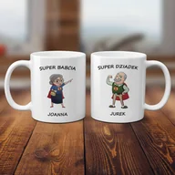 Kubki - Zestaw kubków z imionami - Super Babcia i Super Dziadek - miniaturka - grafika 1