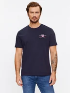 Koszulki męskie - Gant T-Shirt Reg Archive Shield Emb Ss 2067004 Granatowy Regular Fit - miniaturka - grafika 1