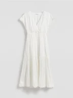 Sukienki - Reserved - Sukienka z marszczonej tkaniny - biały - miniaturka - grafika 1