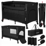 Łóżeczka i kojce - Łóżeczko turystyczne dwupoziomowe 3w1 składane dostawka torba Lionelo Ellen - miniaturka - grafika 1