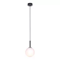 Lampy sufitowe - Kaja Oświetlenie Czarna lampa wisząca z białym kloszem do sypialni K-4885 FARO K-4885 - miniaturka - grafika 1