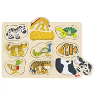 Układanki dla dzieci - Goki Układanka z uchwytami zwierzęce wzory 57585 - miniaturka - grafika 1