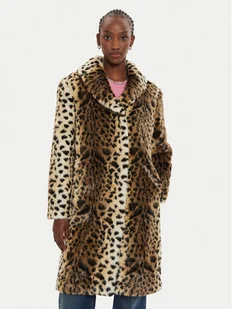 Pinko Futro Colombia 104253 Beżowy Regular Fit - Płaszcze damskie - miniaturka - grafika 1
