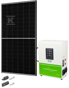 Mikroinstalacja fotowoltaiczna 4kW (Panel fotowoltaiczny 500W JA Solar, czarna rama, przetwornica VOLT 4kW, złączki MC4) gwarancja 15 lat na panele - Akcesoria do kolektorów i fotowoltaiki - miniaturka - grafika 1