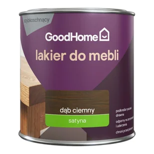 GoodHome Lakier do mebli dąb ciemny satyna 0,25 l - Lakiery do drewna - miniaturka - grafika 1