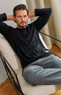 Piżamy męskie - Doctor Nap bawełniana piżama męska PMB.7140, Kolor czarno-szary, Rozmiar S, Doctor Nap - Intymna - miniaturka - grafika 1