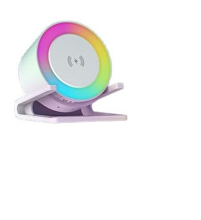 Ładowarka z głośnikiem bluetooth biała RGB