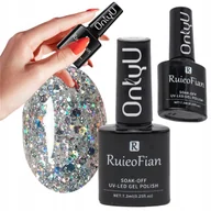 Lakiery do paznokci - Srebrny Brokatowy Hybrydowy Lakier Do Paznokci Z Polyskiem Lakier Uv/L128 - miniaturka - grafika 1