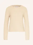Swetry damskie - Marc O'polo Koszulka Z Długim Rękawem Z Materiału Frotte beige - Marc O'Polo - miniaturka - grafika 1