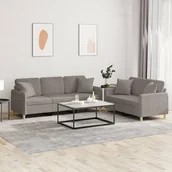 Komplety wypoczynkowe - 2-cz. komplet wypoczynkowy z poduszkami, taupe, tkanina - miniaturka - grafika 1