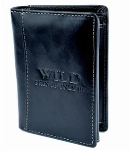 CZARNY Pionowy PORTFEL Męski Młodzieżowy KLASYCZNY Portmonetka SKÓRA Wild - Portfele CZARNY Pionowy PORTFEL Męski Młodzieżowy KLASYCZNY Portmonetka SKÓRA Wild - Portfele - miniaturka - grafika 1