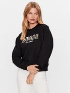 Bluzy damskie - Guess Bluza W3YQ13 K8802 Czarny Relaxed Fit - miniaturka - grafika 1