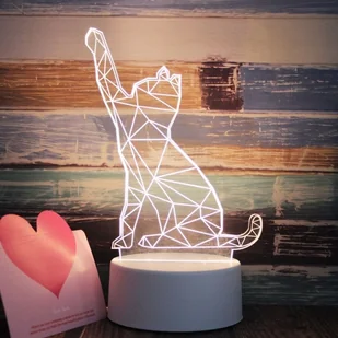 Lampka LED 3D Kot na prezent - Gadżety USB - miniaturka - grafika 1
