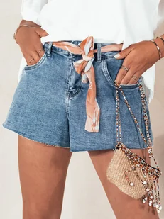Spodenki jeansowe damskie SUMRBREEZ niebieskie Dstreet SY0352-XS - Spodenki damskie - miniaturka - grafika 1