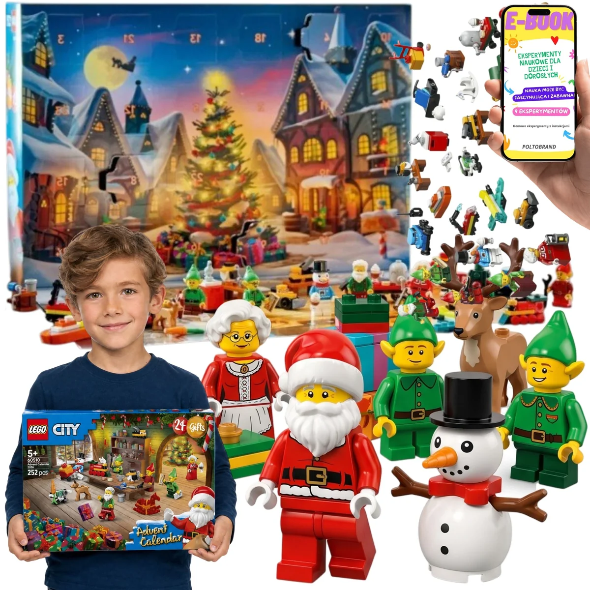 LEGO City Kalendarz Adwentowy Dla Chłopca Syna Wnuka 2026 • 24 prezenty • 252 el. 60510+ E-BOOK