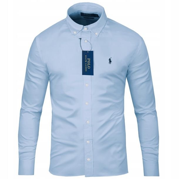 Koszula Męska Ralph Lauren Slim Fit M-XXL Casual Błękitny Rozmiar L