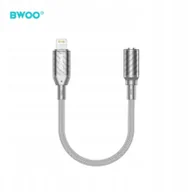 Akcesoria podróżnicze - BWOO BZ66 adapter Lightning - jack 3.5mm szary - miniaturka - grafika 1