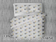 Pościel - Pościel 140x200 Słoniki szare zygzak biały parasol żółty - miniaturka - grafika 1