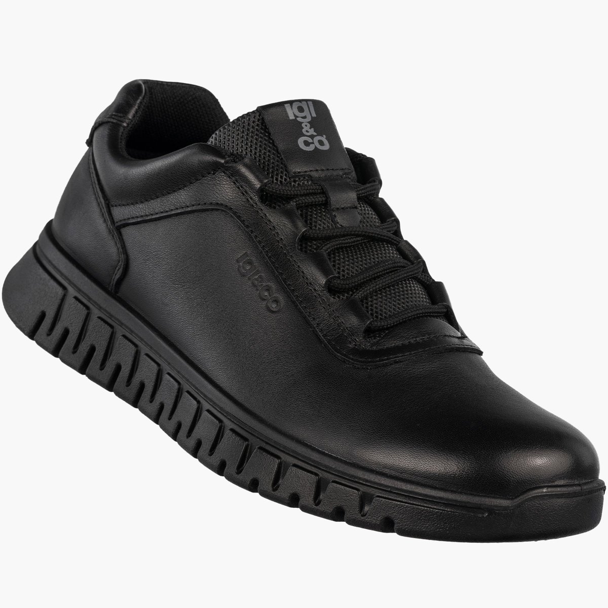 Sneakersy Męskie Skórzane Buty Sportowe Wygodne Półbuty Czarne IGI&CO 8618800 Czarny 44