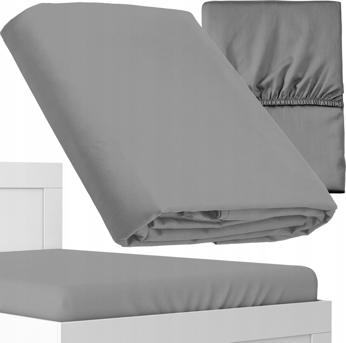 Deco4Home Prześcieradło Microsatyna Pure 160x200cm Szare