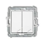 Wyłączniki światła i elektryczne - Karlik Łącznik schodowy podwójny MINI biały MWPUS-33 - miniaturka - grafika 1