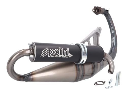 POLINI Team 4 Układ wydechowy stal/tłumik anodowany aluminium czarny silnik Minarelli Pionowy