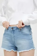 Spodenki damskie - Volcom szorty jeansowe damskie kolor niebieski gładkie medium waist - miniaturka - grafika 1