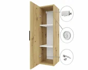 Szafki łazienkowe - Szafka łazienkowa wisząca słupek dąb artisan - miniaturka - grafika 1