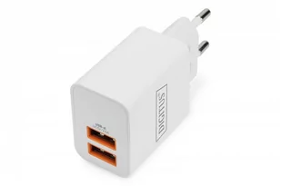 Digitus Ładowarka sieciowa zasilacz 2x USB-A 15,5W Biała - Ładowarki do telefonów - miniaturka - grafika 1