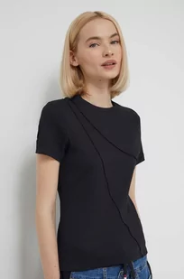 Desigual t-shirt damski kolor czarny - Koszulki sportowe damskie - miniaturka - grafika 1