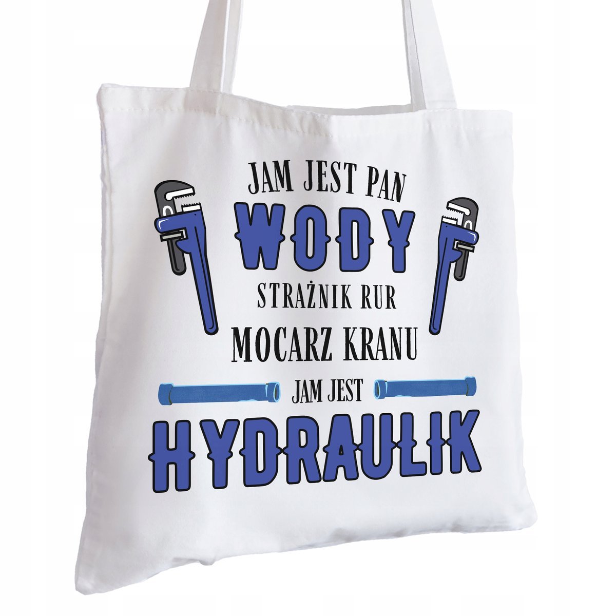 Torba Bawełniana biała dla Hydraulika Na Prezent ekologiczna Trwały Nadruk