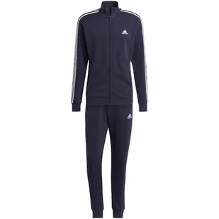 Dres męski adidas Basic 3-Stripes French Terry granatowy IC6765 S - Dresy męskie - miniaturka - grafika 1