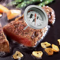 Termometry kuchenne - STALOWY TERMOMETR ANALOGOWY ze Szpikulcem do Pieczenia Mięsa AG254J - miniaturka - grafika 1