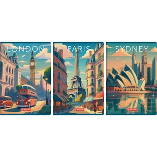 Zeszyt A4 96k kratka z marginesem RETRO CITY 400196848 HERLITZ - Zeszyty szkolne - miniaturka - grafika 1