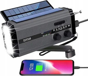 Radio Na Dynamo Solarne Przenośne Z Powerbank 5000 Fm Am Powerbank Latarka - Powerbanki - miniaturka - grafika 1