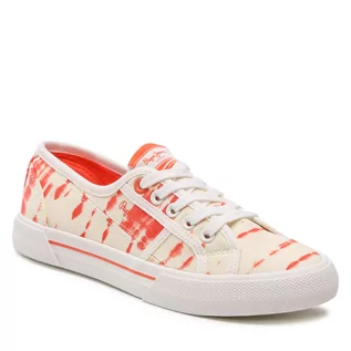 Trampki damskie - Pepe jeans Tenisówki Brady W Tie Dye PLS31292 Light Peach 108 - grafika 1