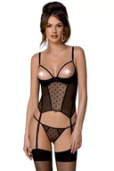 Bielizna erotyczna damska - Gorset sexy Passion Marina corset black - miniaturka - grafika 1