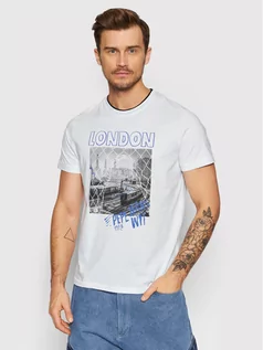 Koszulki męskie - Pepe Jeans T-Shirt Toby PM508030 Biały Regular Fit - grafika 1